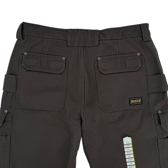 NWT Duluth Trading Co Men's Fire Hose Fleece-Lined Canvas Cargo Pants Gray 36x30 - Picture 6 of 16